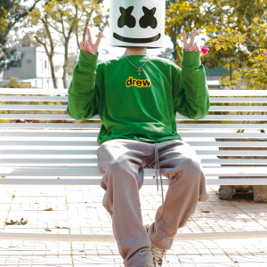 Green "drew" Logo Crewneck Sweatshirt