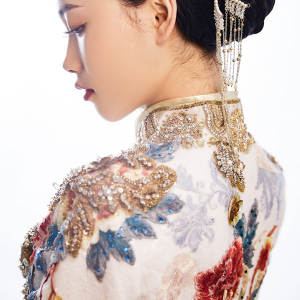 Hand-Embroidered Chinese Wedding Gown
