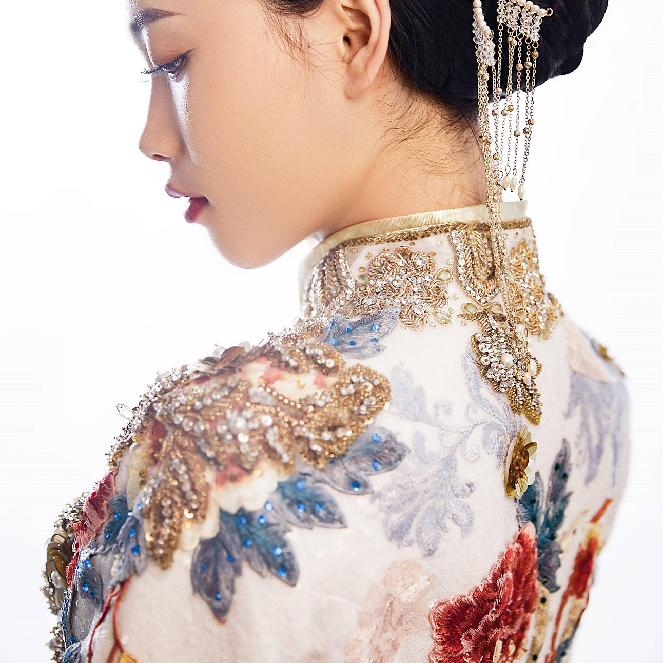 Hand-Embroidered Chinese Wedding Gown